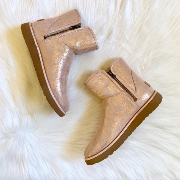 UGG Rose Gold Abree Mini Stardust Boots - Picture 2 of 8